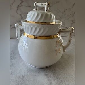 Vintage B. D. Limoges Depose Chamber Pot / Jelly Mold with Lid